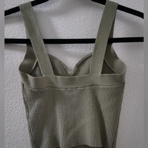 Abercrombie Ribbed Knit Top - Olive Green - Picture 3 of 3
